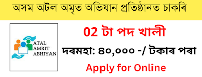 Atal Amrit Abhiyan Society Assam Recruitment: Apply for IT Coordinator and Account Assistant Posts