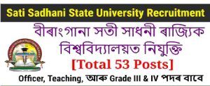 Sati Sadhani State University Recruitment – For 53 Teaching & Non-Teaching Posts