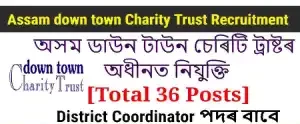 Assam down town Charity Trust Recruitment – For 36 District Coordinator Posts